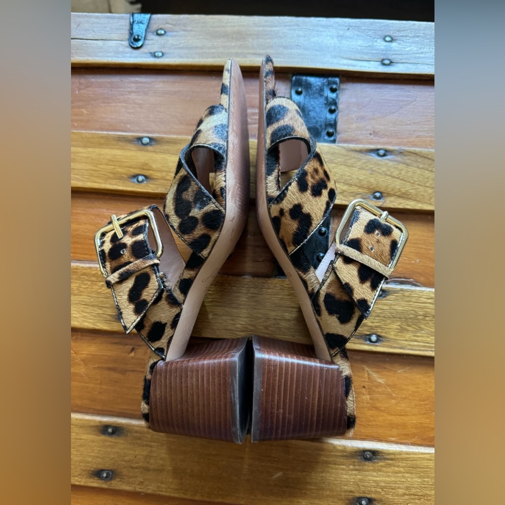 J. Crew Penny Slide Sandals in Leopard Calf Hair - Picture 9 of 13